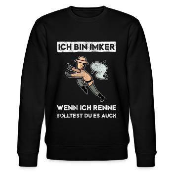 Ich bin Imker. Wenn ich renne, solltest du es auch - Stanley/Stella Unisex Bio-Sweatshirt CHANGER  - Schwarz - Vorne - Nik (191cm) & Marisol (170cm)