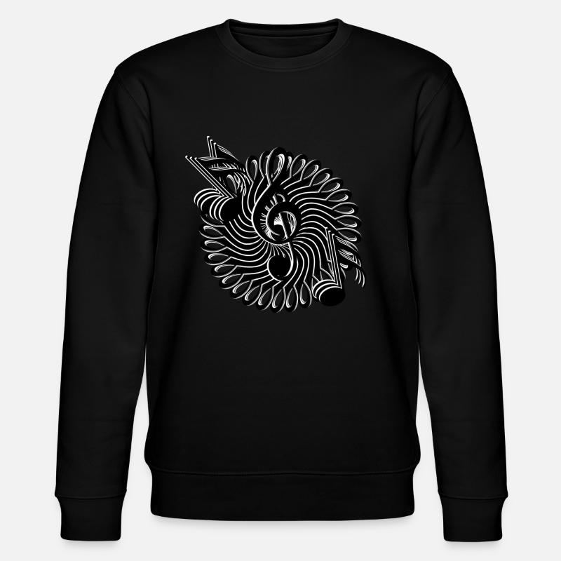 Note keys and notes pattern - Stanley/Stella CHANGER Unisex Organic Sweatshirt - black
