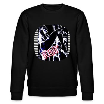 HOT (COVER/BILD) !!! - Stanley/Stella Unisex Bio-Sweatshirt CHANGER  - Schwarz - Vorne - Nik (191cm) & Marisol (170cm)