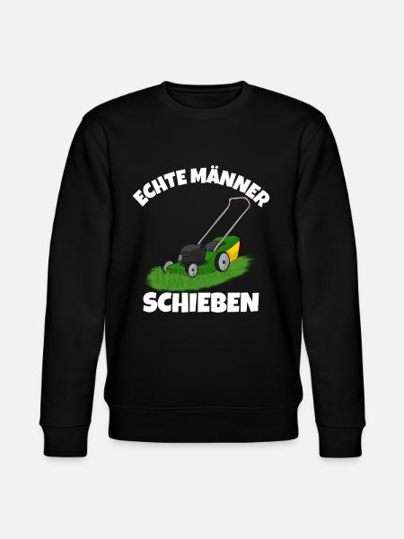Echte männer schieben Rasenmäher - Stanley/Stella Unisex Bio-Sweatshirt CHANGER  - Schwarz