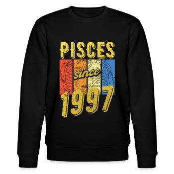 Fische 1997 Geburtstag Sternzeichen Geschenk - Stanley/Stella Unisex Bio-Sweatshirt CHANGER  - Schwarz - Vorne - Nik (191cm) & Marisol (170cm)