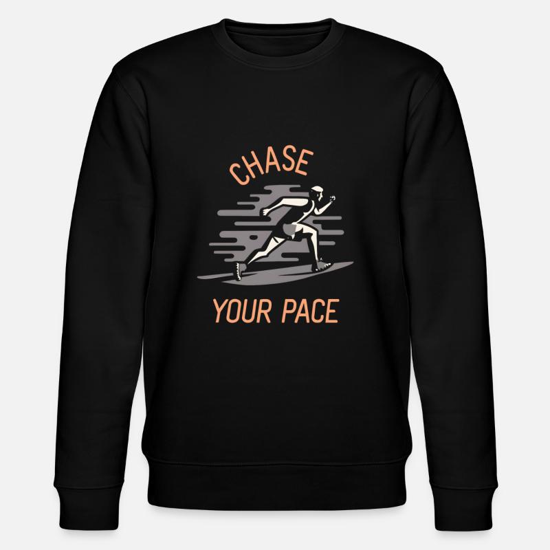 Chase Your Pace Running Design - Stanley/Stella CHANGER Unisex Organic Sweatshirt - black