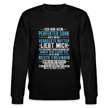 Ich bin kein perfekter Sohn - Stanley/Stella Unisex Bio-Sweatshirt CHANGER  - Schwarz - Vorne - Nik (191cm) & Marisol (170cm)