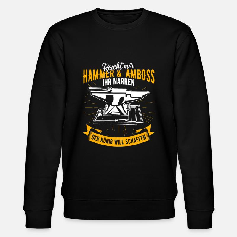 Schmied Spruch Hammer & Amboss - Stanley/Stella Unisex Bio-Sweatshirt CHANGER  - Schwarz