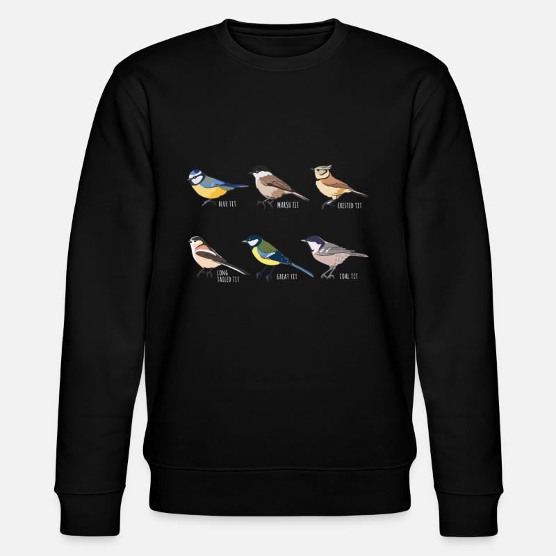 Tit Bird Collection - Birdwatching Gift - Stanley/Stella CHANGER Unisex Organic Sweatshirt - black