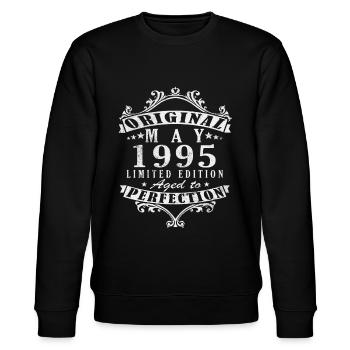 Mai 1995 Geburtstag - Mai 1995 Geschenkidee - Stanley/Stella Unisex Bio-Sweatshirt CHANGER  - Schwarz - Vorne - Nik (191cm) & Marisol (170cm)
