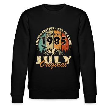 Geburtstag Juli 1985 juli 1985 July 1985 - Stanley/Stella Unisex Bio-Sweatshirt CHANGER  - Schwarz - Vorne - Nik (191cm) & Marisol (170cm)