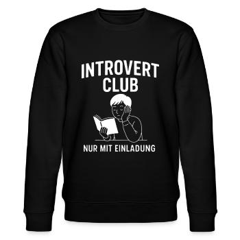 Schüchterne Person Introvertiert Club - Stanley/Stella Unisex Bio-Sweatshirt CHANGER  - Schwarz - Vorne - Nik (191cm) & Marisol (170cm)