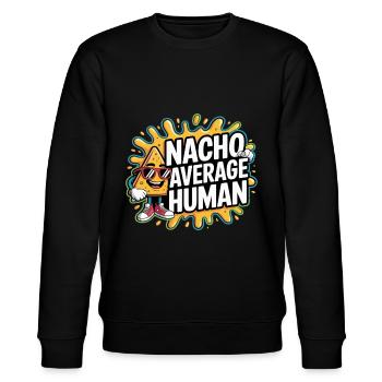 Nacho Durchschnittlicher Mensch - Stanley/Stella Unisex Bio-Sweatshirt CHANGER  - Schwarz - Vorne - Nik (191cm) & Marisol (170cm)