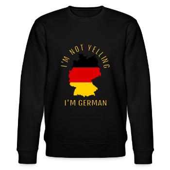 Ich schreie nicht Ich bin Deutsche - Stanley/Stella Unisex Bio-Sweatshirt CHANGER  - Schwarz - Vorne - Nik (191cm) & Marisol (170cm)