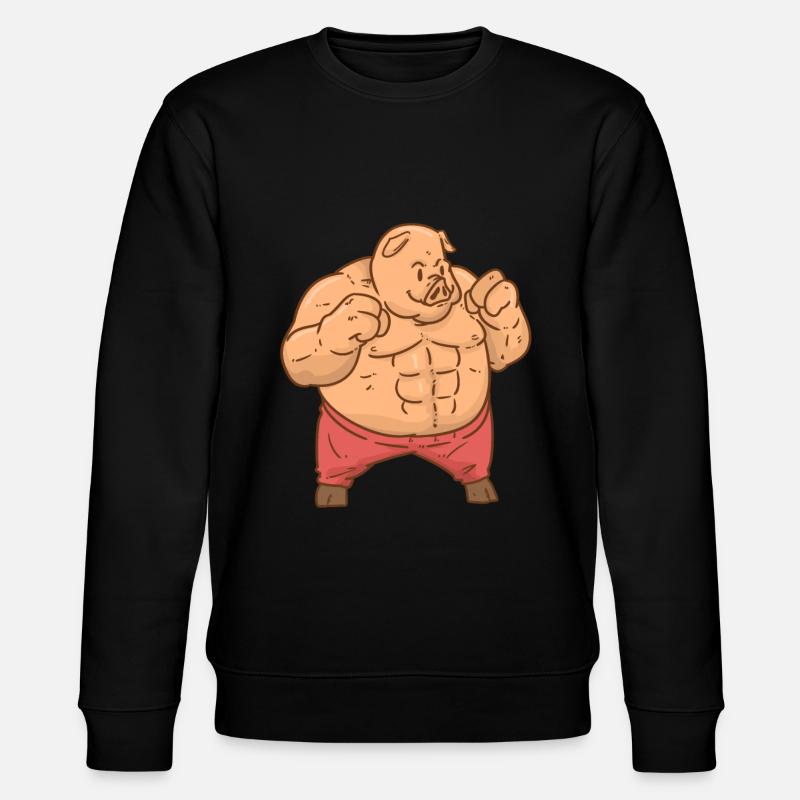 Cochon avec Sixpack Super Strong - Sweat bio CHANGER Stanley/Stella Unisexe - noir