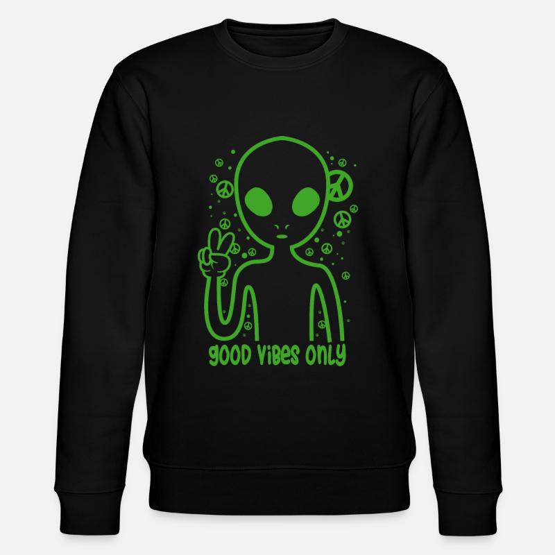 Alien Peace Peace Day - Stanley/Stella CHANGER Unisex Organic Sweatshirt - black