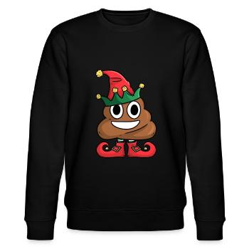 Weihnachts poop Kacke - Stanley/Stella Unisex Bio-Sweatshirt CHANGER  - Schwarz - Vorne - Nik (191cm) & Marisol (170cm)