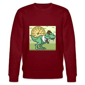 New Era Dino New Era Dino - Stanley/Stella Unisex Bio-Sweatshirt CHANGER  - Burgunderrot - Vorne - Nik (191cm) & Marisol (170cm)