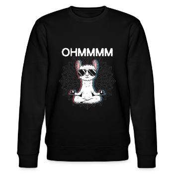 OHMMM Meditation Lama yoga - Stanley/Stella Unisex Bio-Sweatshirt CHANGER  - Schwarz - Vorne - Nik (191cm) & Marisol (170cm)