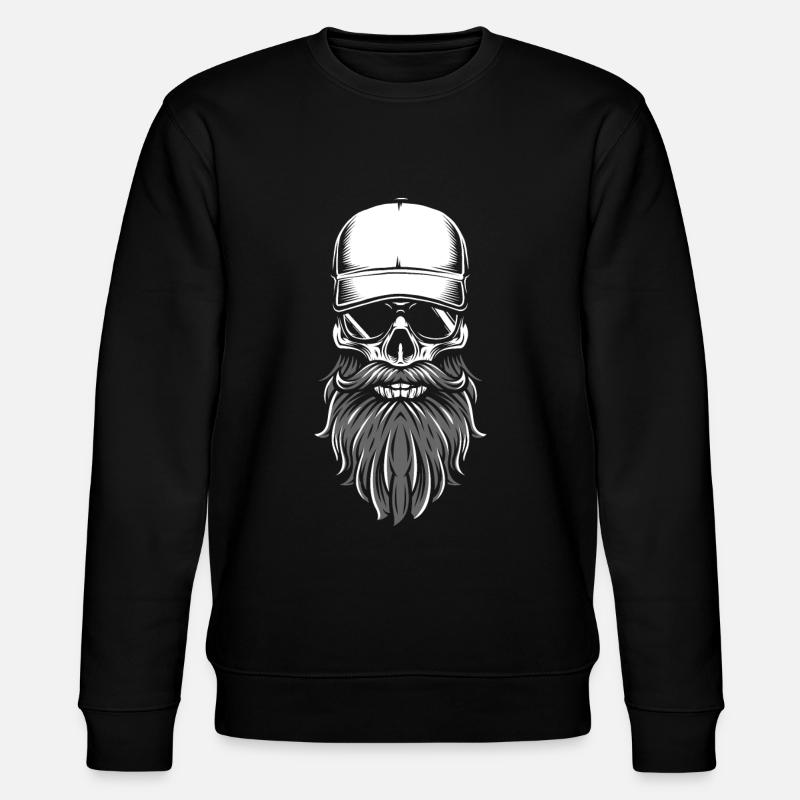cool skull with sunglasses - Stanley/Stella CHANGER Unisex Organic Sweatshirt - black