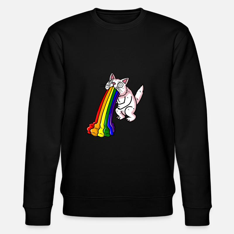 rainbow sarcasm cat nausea - Stanley/Stella CHANGER Unisex Organic Sweatshirt - black