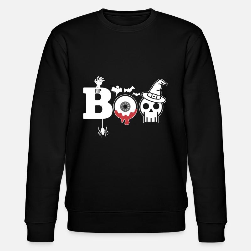 BOO Ghosts Scare Halloween - Stanley/Stella CHANGER Unisex Organic Sweatshirt - black