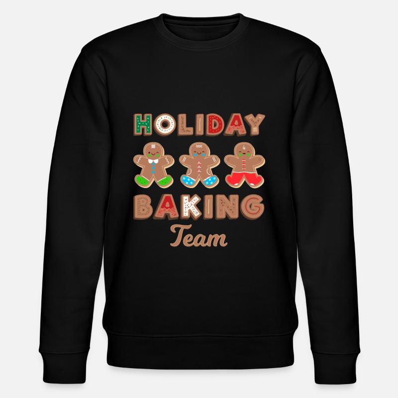Holiday Baking Team Gingerbread Man - Stanley/Stella CHANGER Unisex Organic Sweatshirt - black