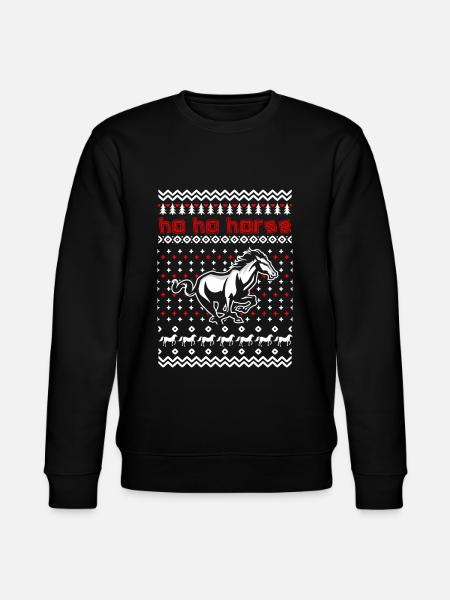 Ho Ho Pferd - Stanley/Stella Unisex Bio-Sweatshirt CHANGER  - Schwarz
