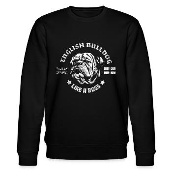 English Bulldog - Stanley/Stella Unisex Bio-Sweatshirt CHANGER  - Schwarz - Vorne - Nik (191cm) & Marisol (170cm)