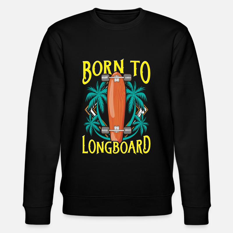 Born To Longboard - Longboarder - Stanley/Stella Unisex Bio-Sweatshirt CHANGER  - Schwarz