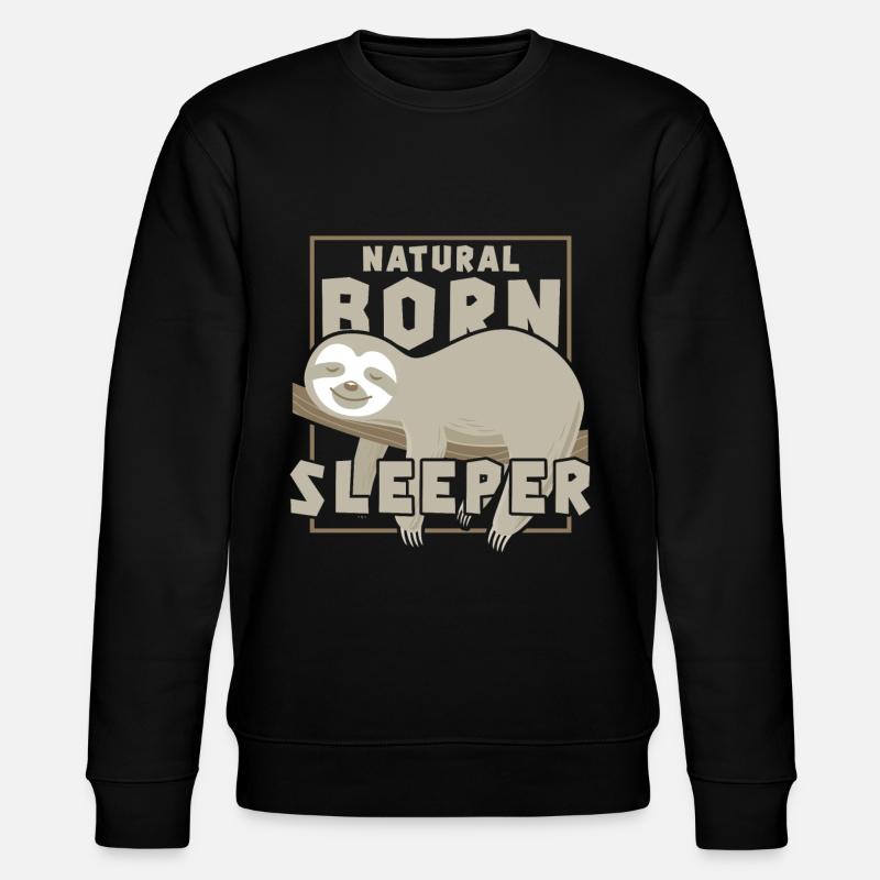 Faultier Schlafen Nickerchen - Stanley/Stella Unisex Bio-Sweatshirt CHANGER  - Schwarz