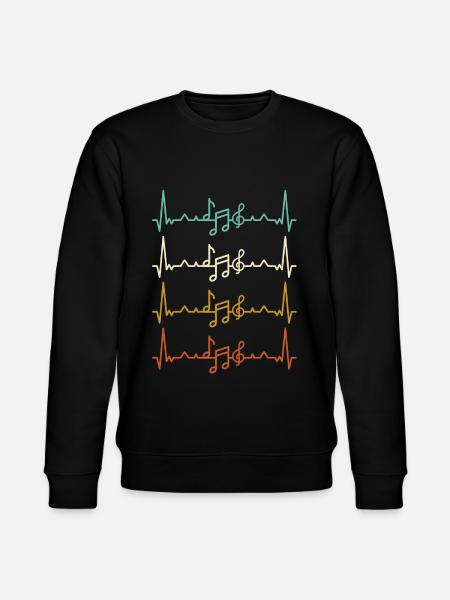 Music heartbeat EKG pulse - Stanley/Stella CHANGER Unisex Organic Sweatshirt - black