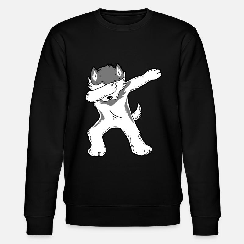 Dabbing Husky - Stanley/Stella Unisex Bio-Sweatshirt CHANGER  - Schwarz