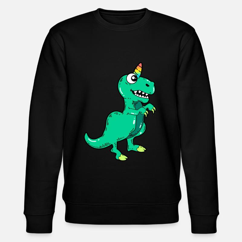 Einhorn Dinosaurier - Stanley/Stella Unisex Bio-Sweatshirt CHANGER  - Schwarz