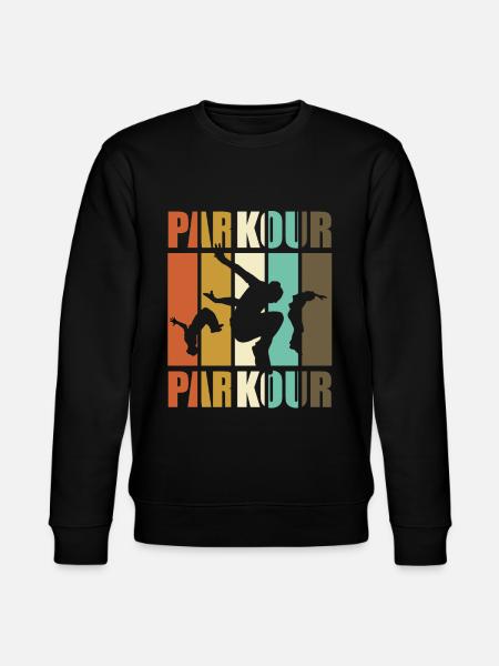 Parkour, parkour löpare - årgång - Ekologisk sweatshirt CHANGER unisex från Stanley/Stella - svart