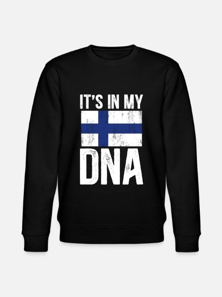 Finland flagga finskt DNA - Ekologisk sweatshirt CHANGER unisex från Stanley/Stella - svart
