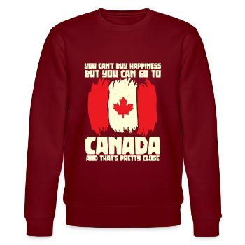 Canada Canadian flag Canadians - Stanley/Stella CHANGER Unisex Organic Sweatshirt - burgundy - Front - Nik (191cm) & Marisol (170cm)