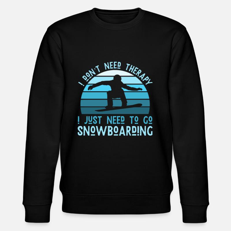 Snowboarding Therapy - Snowboarder - Stanley/Stella Unisex Bio-Sweatshirt CHANGER  - Schwarz