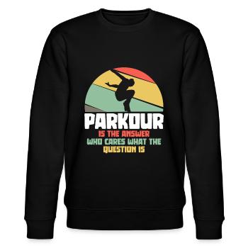 Parkour est la réponse - coureurs de parkour - Sweat bio CHANGER Stanley/Stella Unisexe - noir - Devant - Nik (191cm) & Marisol (170cm)