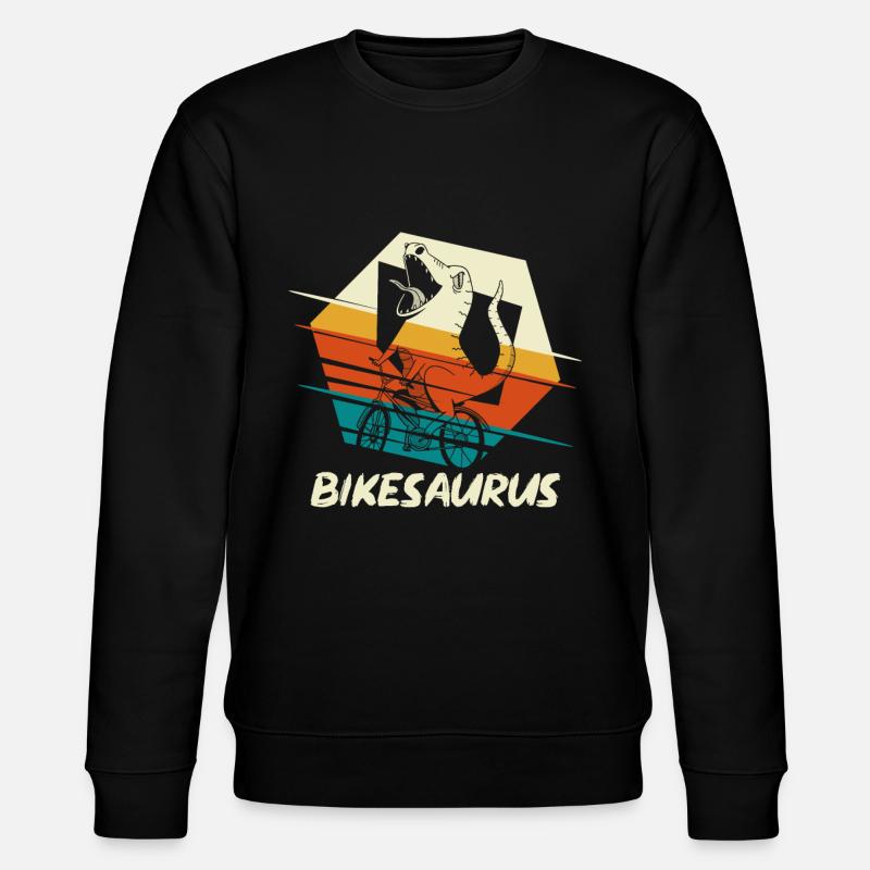 Bikesaurus T-Rex Dinosaurier Radfahrer - Stanley/Stella Unisex Bio-Sweatshirt CHANGER  - Schwarz