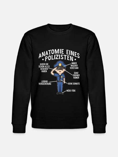 Polizist Anatomie Witziges Polizei Kollege - Stanley/Stella Unisex Bio-Sweatshirt CHANGER  - Schwarz