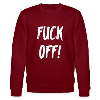 Fuck Off - Stanley/Stella Unisex Bio-Sweatshirt CHANGER  - Burgunderrot - Vorne - Nik (191cm) & Marisol (170cm)