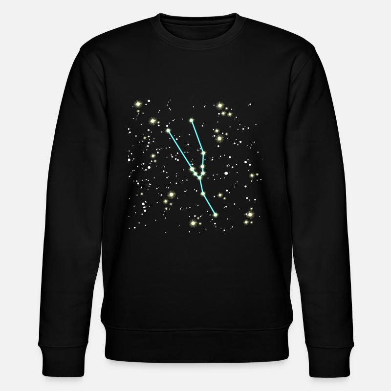 Stier Sternzeichen Weltall Design - Stanley/Stella Unisex Bio-Sweatshirt CHANGER  - Schwarz