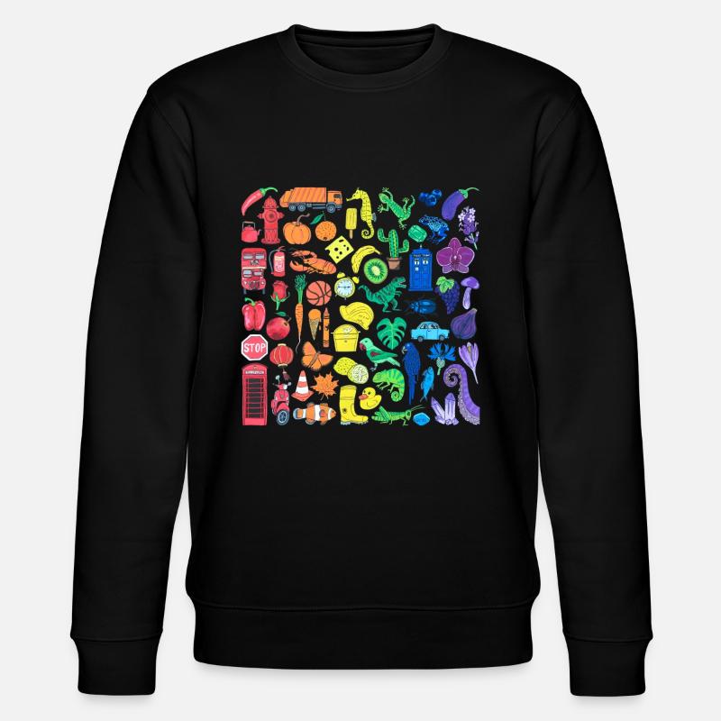Regenbogen Farbverlauf Kleinteile - Stanley/Stella Unisex Bio-Sweatshirt CHANGER  - Schwarz