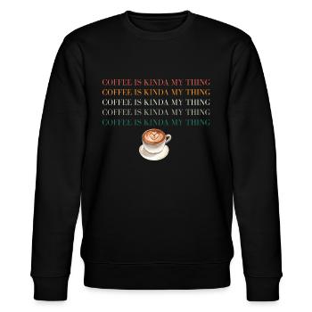Coffee is kinda my Thing - Stanley/Stella Unisex Bio-Sweatshirt CHANGER  - Schwarz - Vorne - Nik (191cm) & Marisol (170cm)