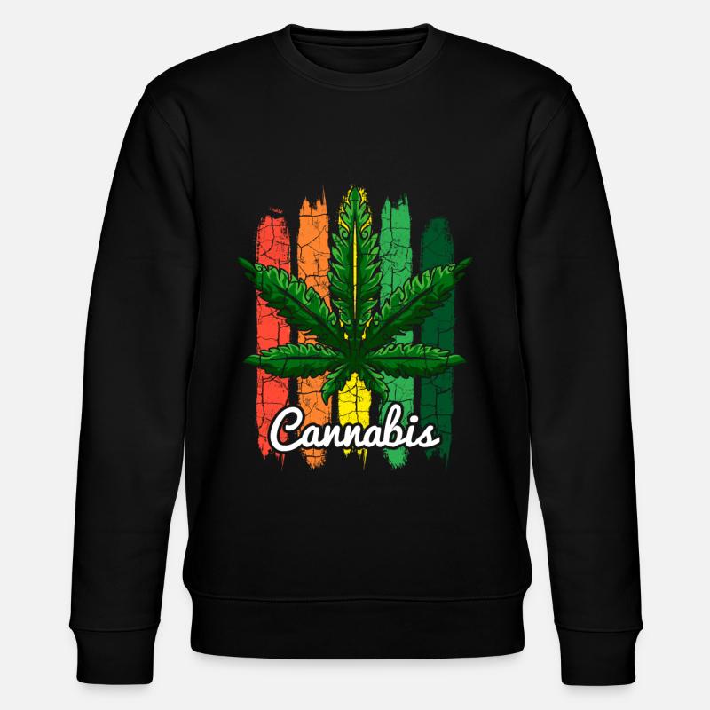 Feuille de cannabis rétro - Sweat bio CHANGER Stanley/Stella Unisexe - noir