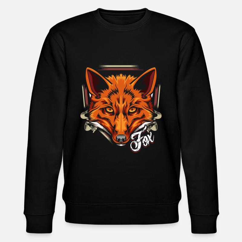 Waldbewohner Fuchs Waldtier Tier - Stanley/Stella Unisex Bio-Sweatshirt CHANGER  - Schwarz