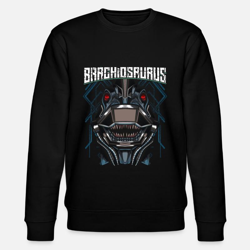 Cyborg Brachiosaurus Dinosaurier Scifi - Stanley/Stella Unisex Bio-Sweatshirt CHANGER  - Schwarz