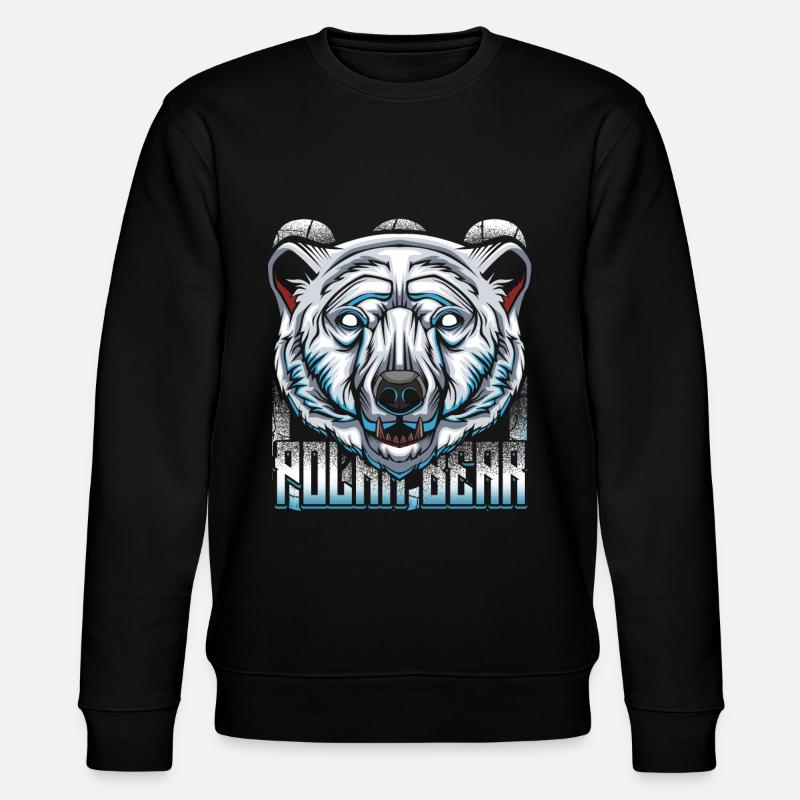 Polarbär - Stanley/Stella Unisex Bio-Sweatshirt CHANGER  - Schwarz