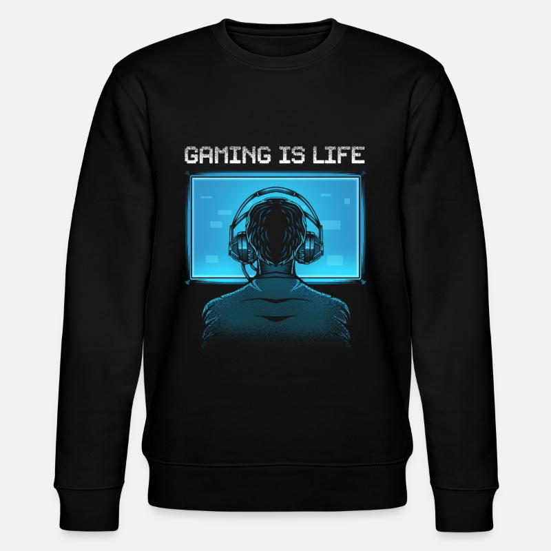 Gaming is Life - Stanley/Stella Unisex Bio-Sweatshirt CHANGER  - Schwarz