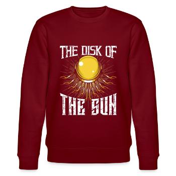 Egyptian sun disk - Stanley/Stella CHANGER Unisex Organic Sweatshirt - burgundy - Front - Nik (191cm) & Marisol (170cm)