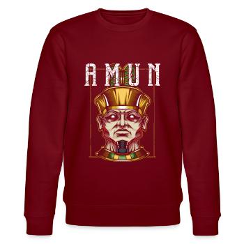 Amun Mythologie Gott Gottheit Ägyptisch Schöpfer - Stanley/Stella Unisex Bio-Sweatshirt CHANGER  - Burgunderrot - Vorne - Nik (191cm) & Marisol (170cm)
