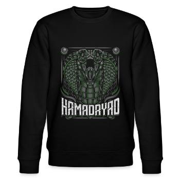 Modern Trendy King Cobra Snake venomous snake - Stanley/Stella CHANGER Unisex Organic Sweatshirt - black - Front - Nik (191cm) & Marisol (170cm)