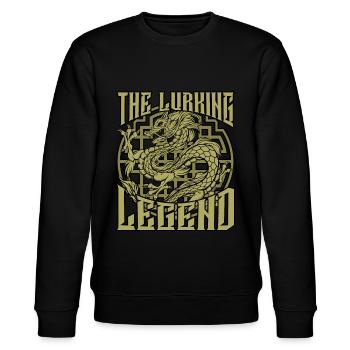 Lurking Legend | Chinesischer Drache Long Geschenk - Stanley/Stella Unisex Bio-Sweatshirt CHANGER  - Schwarz - Vorne - Nik (191cm) & Marisol (170cm)
